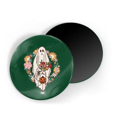 Halloween Creepy Cute Boho Flower Ghost Magnet