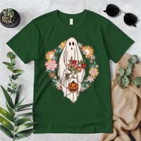 Halloween Creepy Cute Boho Flower Ghost Premium T-Shirt