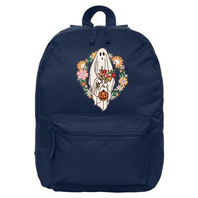 Halloween Creepy Cute Boho Flower Ghost 16 in Basic Backpack