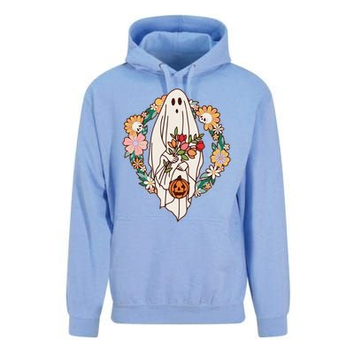 Halloween Creepy Cute Boho Flower Ghost Unisex Surf Hoodie