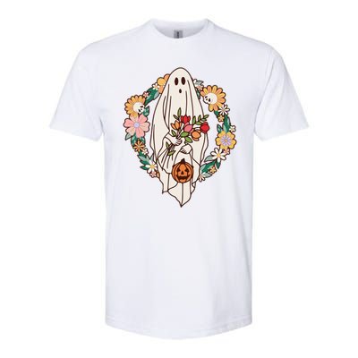 Halloween Creepy Cute Boho Flower Ghost Softstyle® CVC T-Shirt