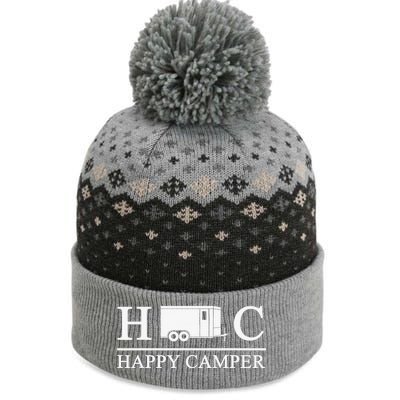 Happy Camper Camping Trailer The Baniff Cuffed Pom Beanie