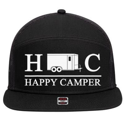 Happy Camper Camping Trailer 7 Panel Mesh Trucker Snapback Hat