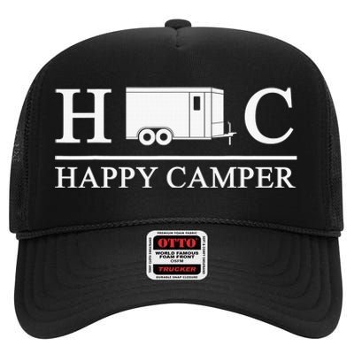 Happy Camper Camping Trailer High Crown Mesh Back Trucker Hat