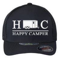 Happy Camper Camping Trailer Flexfit Unipanel Trucker Cap