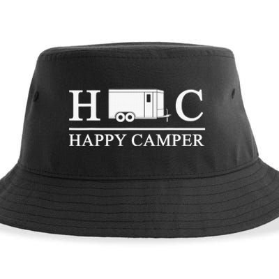 Happy Camper Camping Trailer Sustainable Bucket Hat