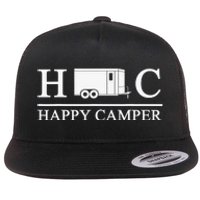 Happy Camper Camping Trailer Flat Bill Trucker Hat