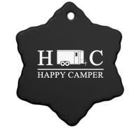 Happy Camper Camping Trailer Ceramic Star Ornament