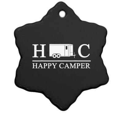 Happy Camper Camping Trailer Ceramic Star Ornament