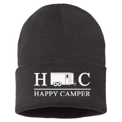 Happy Camper Camping Trailer Sustainable Knit Beanie