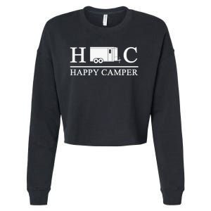 Happy Camper Camping Trailer Cropped Pullover Crew