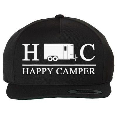 Happy Camper Camping Trailer Wool Snapback Cap