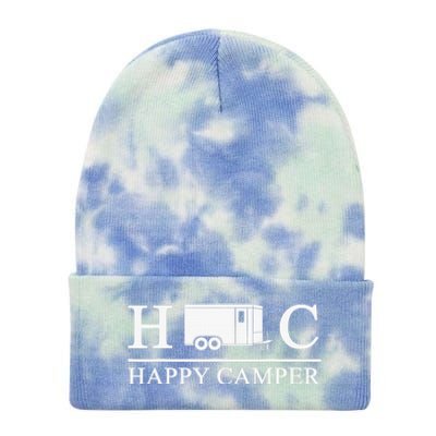 Happy Camper Camping Trailer Tie Dye 12in Knit Beanie