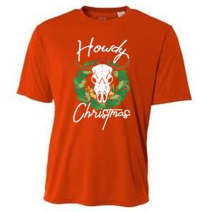 Howdy Christmas Cactus Country Western Xmas Lights Gift Cooling Performance Crew T-Shirt