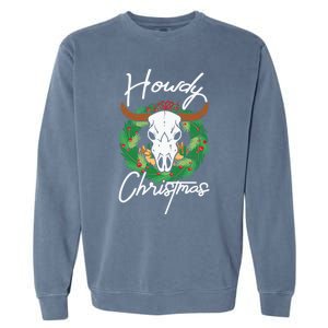 Howdy Christmas Cactus Country Western Xmas Lights Gift Garment-Dyed Sweatshirt