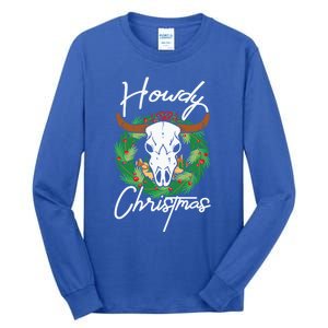 Howdy Christmas Cactus Country Western Xmas Lights Gift Tall Long Sleeve T-Shirt