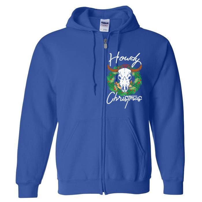 Howdy Christmas Cactus Country Western Xmas Lights Gift Full Zip Hoodie