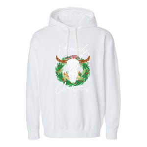 Howdy Christmas Cactus Country Western Xmas Lights Gift Garment-Dyed Fleece Hoodie