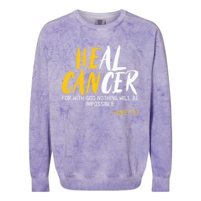 Heal Cancer Childhood Cancer Awareness Month Supporter Colorblast Crewneck Sweatshirt