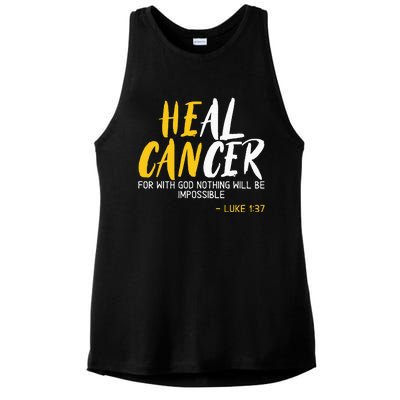 Heal Cancer Childhood Cancer Awareness Month Supporter Ladies PosiCharge Tri-Blend Wicking Tank