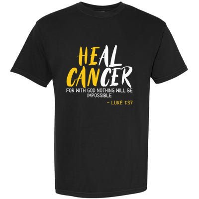 Heal Cancer Childhood Cancer Awareness Month Supporter Garment-Dyed Heavyweight T-Shirt