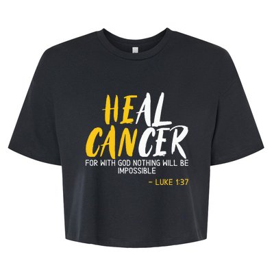 Heal Cancer Childhood Cancer Awareness Month Supporter Bella+Canvas Jersey Crop Tee