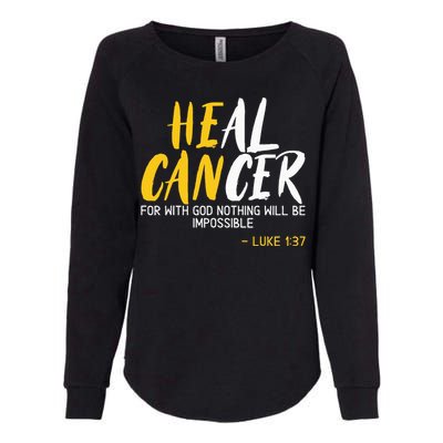 Heal Cancer Childhood Cancer Awareness Month Supporter Womens California Wash Sweatshirt