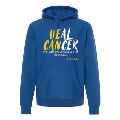 Heal Cancer Childhood Cancer Awareness Month Supporter Premium Hoodie