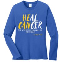 Heal Cancer Childhood Cancer Awareness Month Supporter Ladies Long Sleeve Shirt