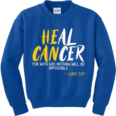 Heal Cancer Childhood Cancer Awareness Month Supporter Kids Sweatshirt