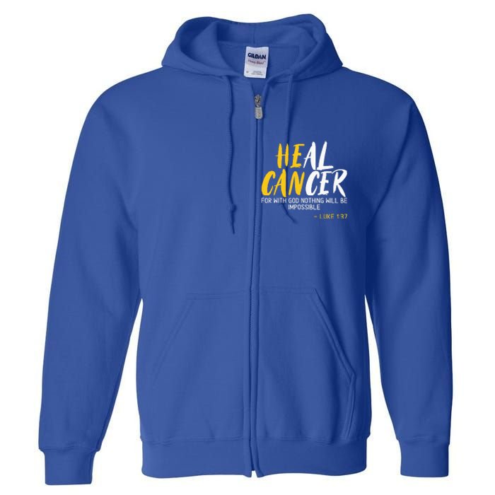 Heal Cancer Childhood Cancer Awareness Month Supporter Full Zip Hoodie