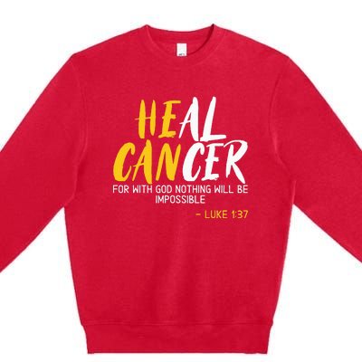 Heal Cancer Childhood Cancer Awareness Month Supporter Premium Crewneck Sweatshirt