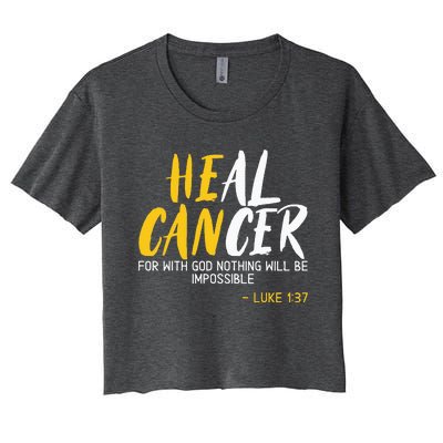 Heal Cancer Childhood Cancer Awareness Month Supporter Women's Crop Top Tee