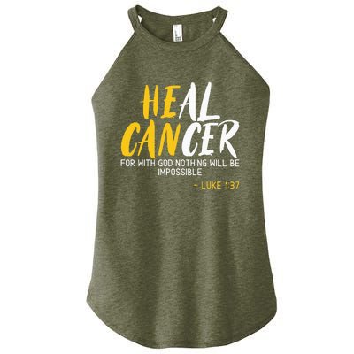 Heal Cancer Childhood Cancer Awareness Month Supporter Women's Perfect Tri Rocker Tank