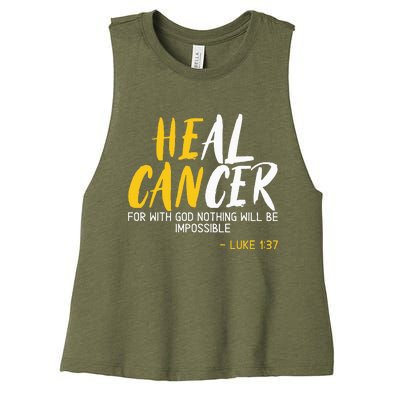 Heal Cancer Childhood Cancer Awareness Month Supporter Women's Racerback Cropped Tank