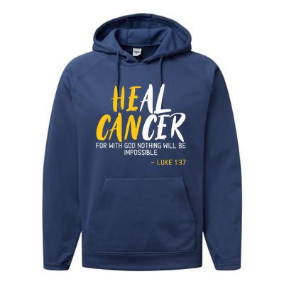 Heal Cancer Childhood Cancer Awareness Month Supporter Performance Fleece Hoodie