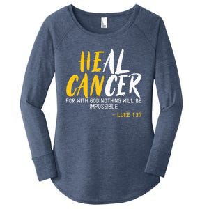 Heal Cancer Childhood Cancer Awareness Month Supporter Women's Perfect Tri Tunic Long Sleeve Shirt