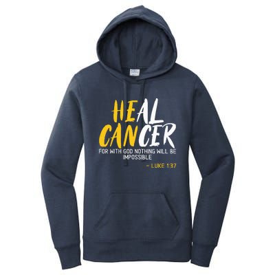 Heal Cancer Childhood Cancer Awareness Month Supporter Women's Pullover Hoodie