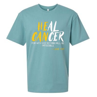 Heal Cancer Childhood Cancer Awareness Month Supporter Sueded Cloud Jersey T-Shirt