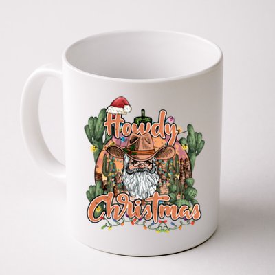 Howdy Christmas Cow Christmas Western Santa Tees Gift Coffee Mug