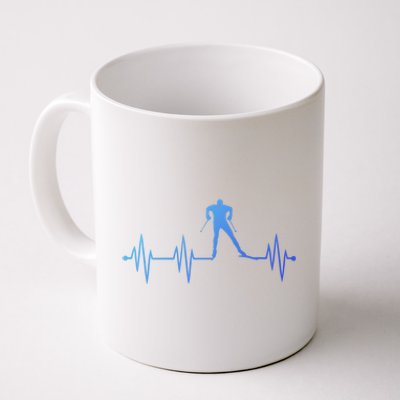 Heartbeat Cross Country Skiing And Gift Coffee Mug