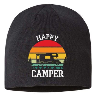 Happy Camper Cute Gift Retro Sustainable Beanie