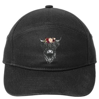 Highland Cow Country Western 7-Panel Snapback Hat