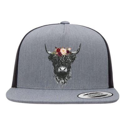 Highland Cow Country Western Flat Bill Trucker Hat