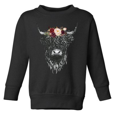 Highland Cow Country Western Toddler Sweatshirt