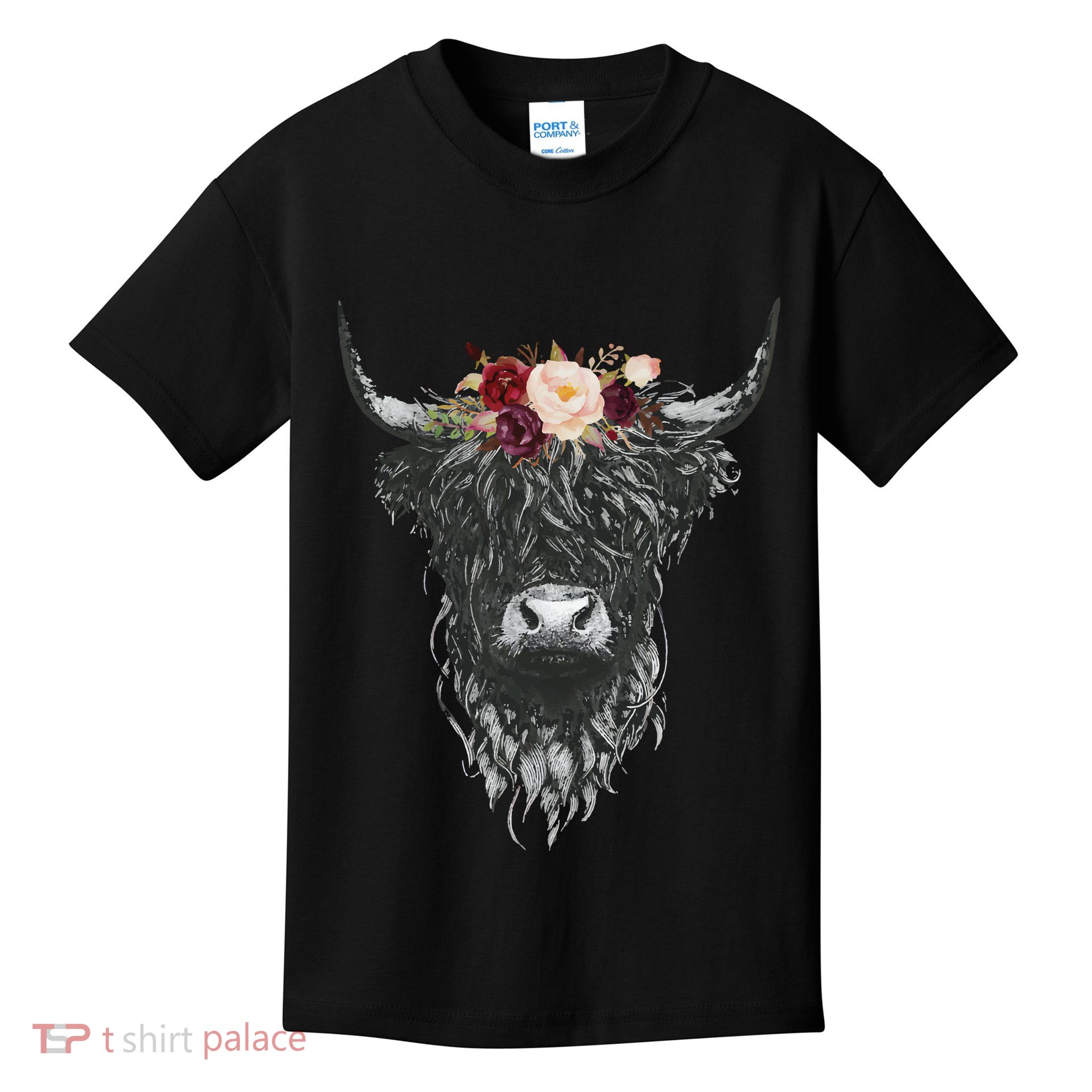 Highland Cow Country Western Kids T-Shirt