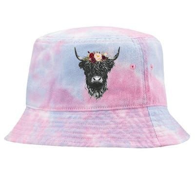 Highland Cow Country Western Tie-Dyed Bucket Hat