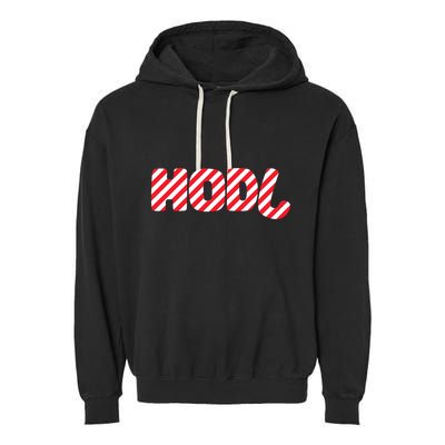 Hodl Crypto Currency Candy Cane Christmas Logo Garment-Dyed Fleece Hoodie
