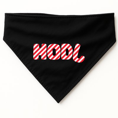 Hodl Crypto Currency Candy Cane Christmas Logo USA-Made Doggie Bandana