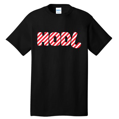 Hodl Crypto Currency Candy Cane Christmas Logo Tall T-Shirt